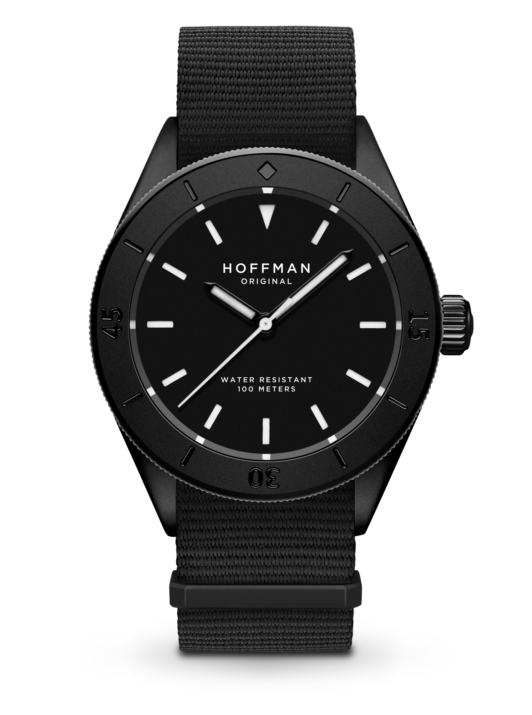 Diver 40mm Black Black Dial Automatic Sports Watch HOFFMAN