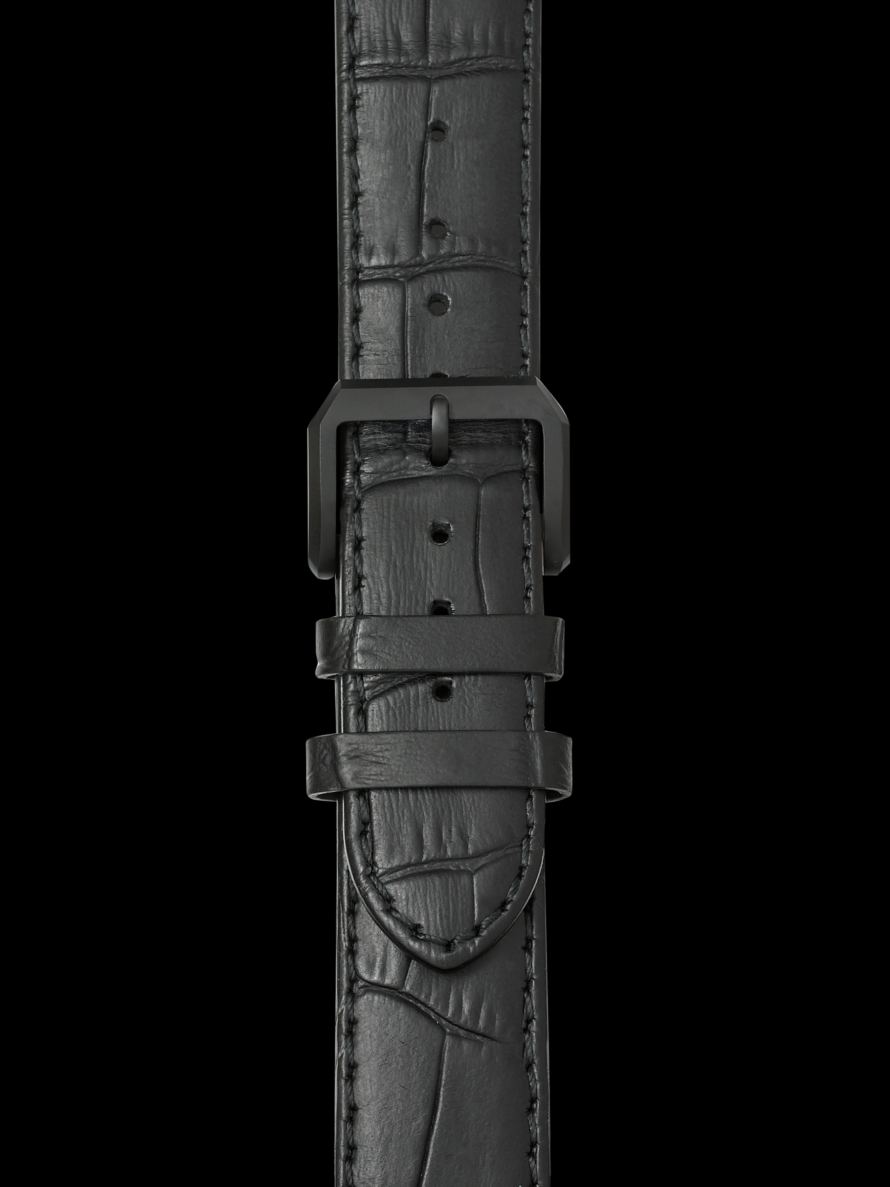 Leather Strap w. Black PVD Buckle