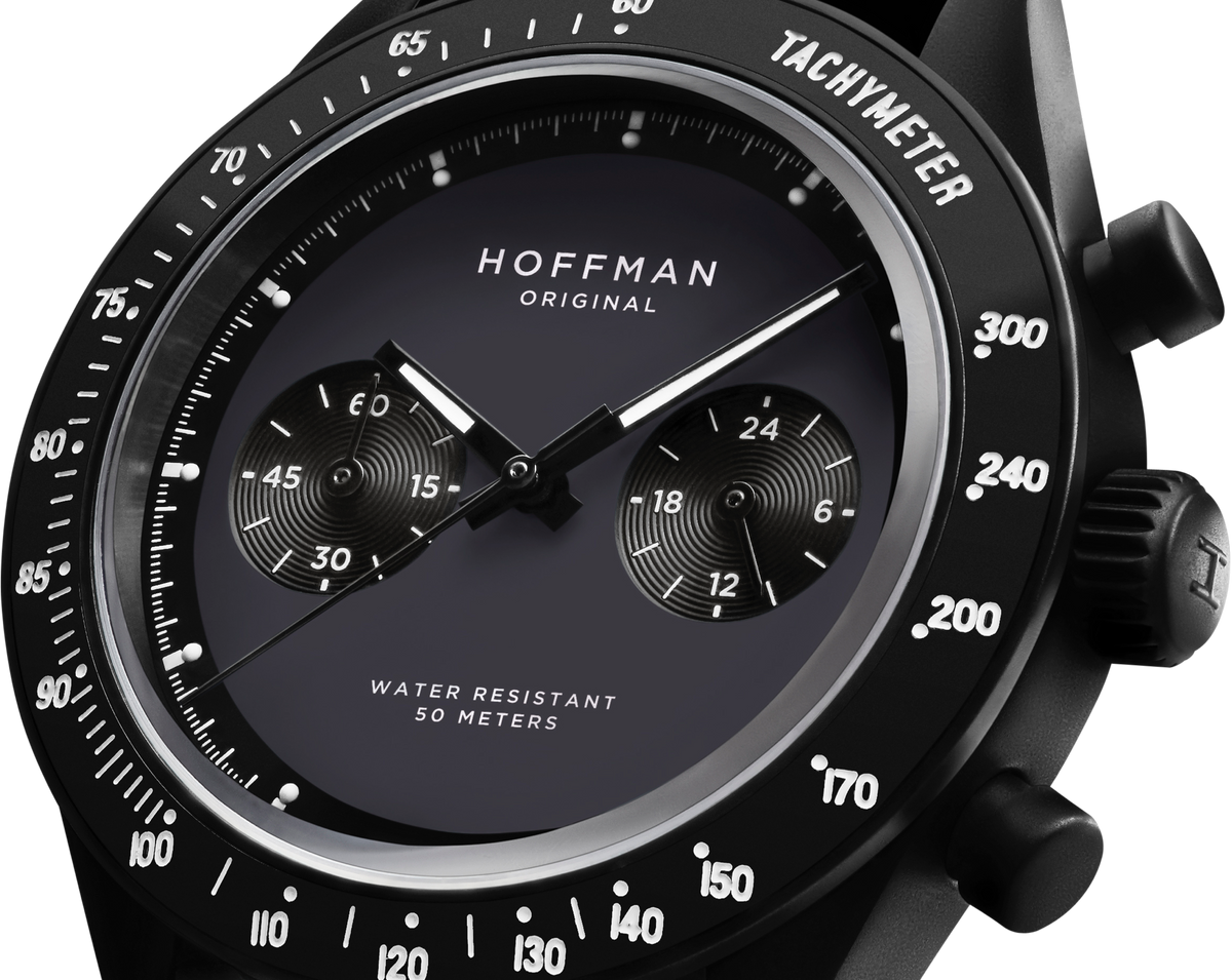 Chronograph 40mm - Black | Midnight Dial | Sports Watch - HOFFMAN