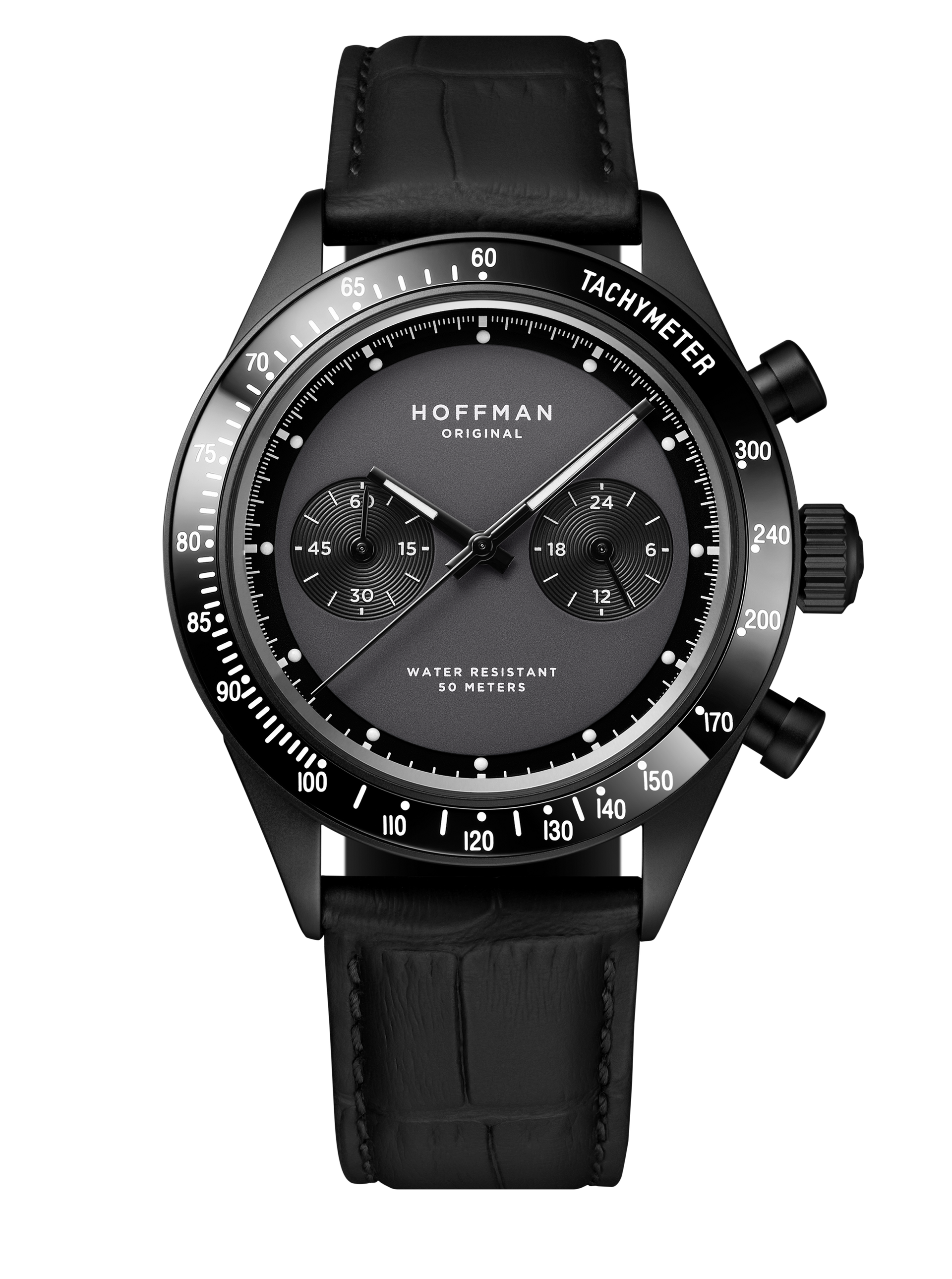 Chronograph 40mm Black Midnight Dial Sports Watch – HOFFMAN
