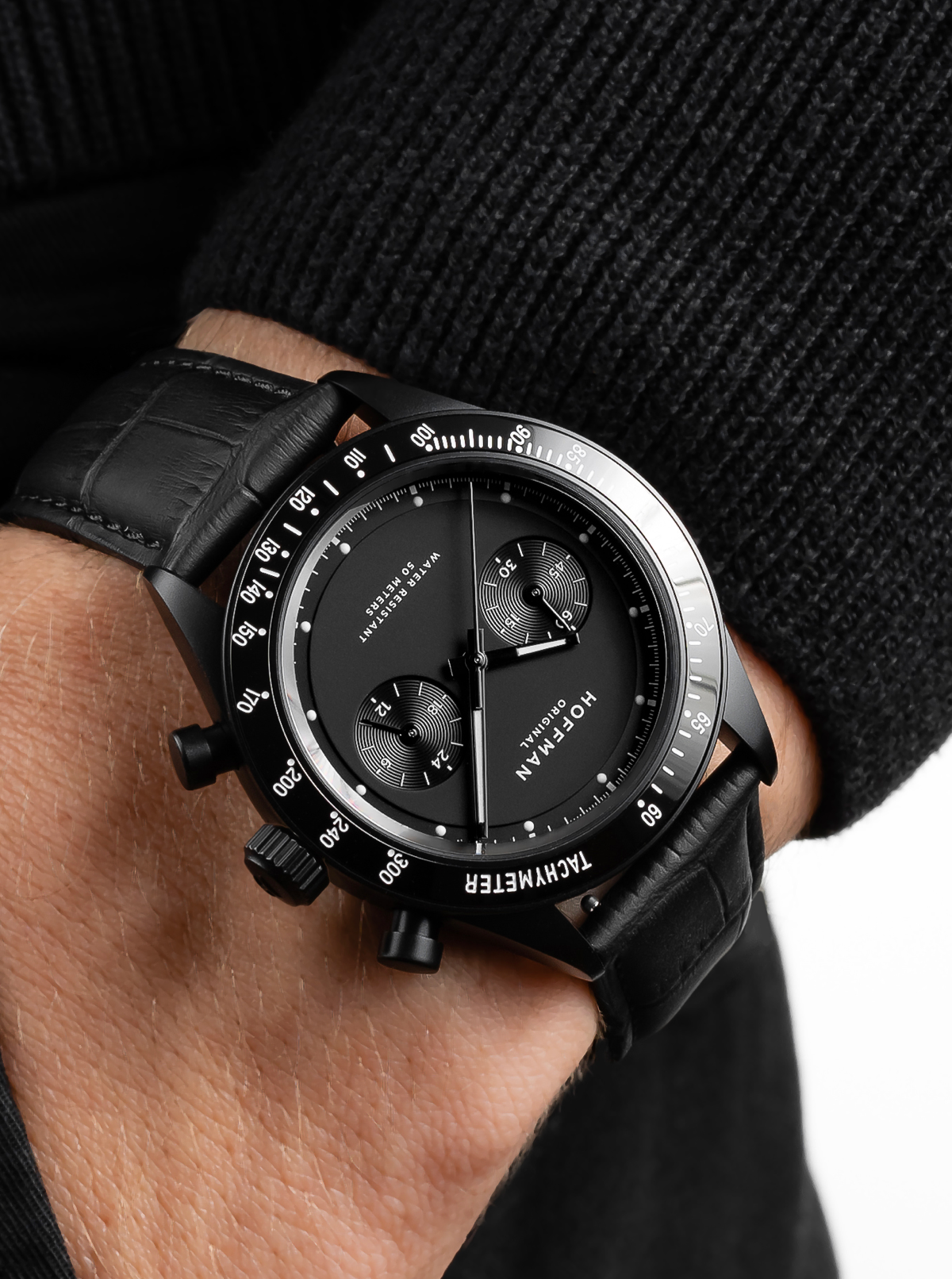 All black 2025 leather watch