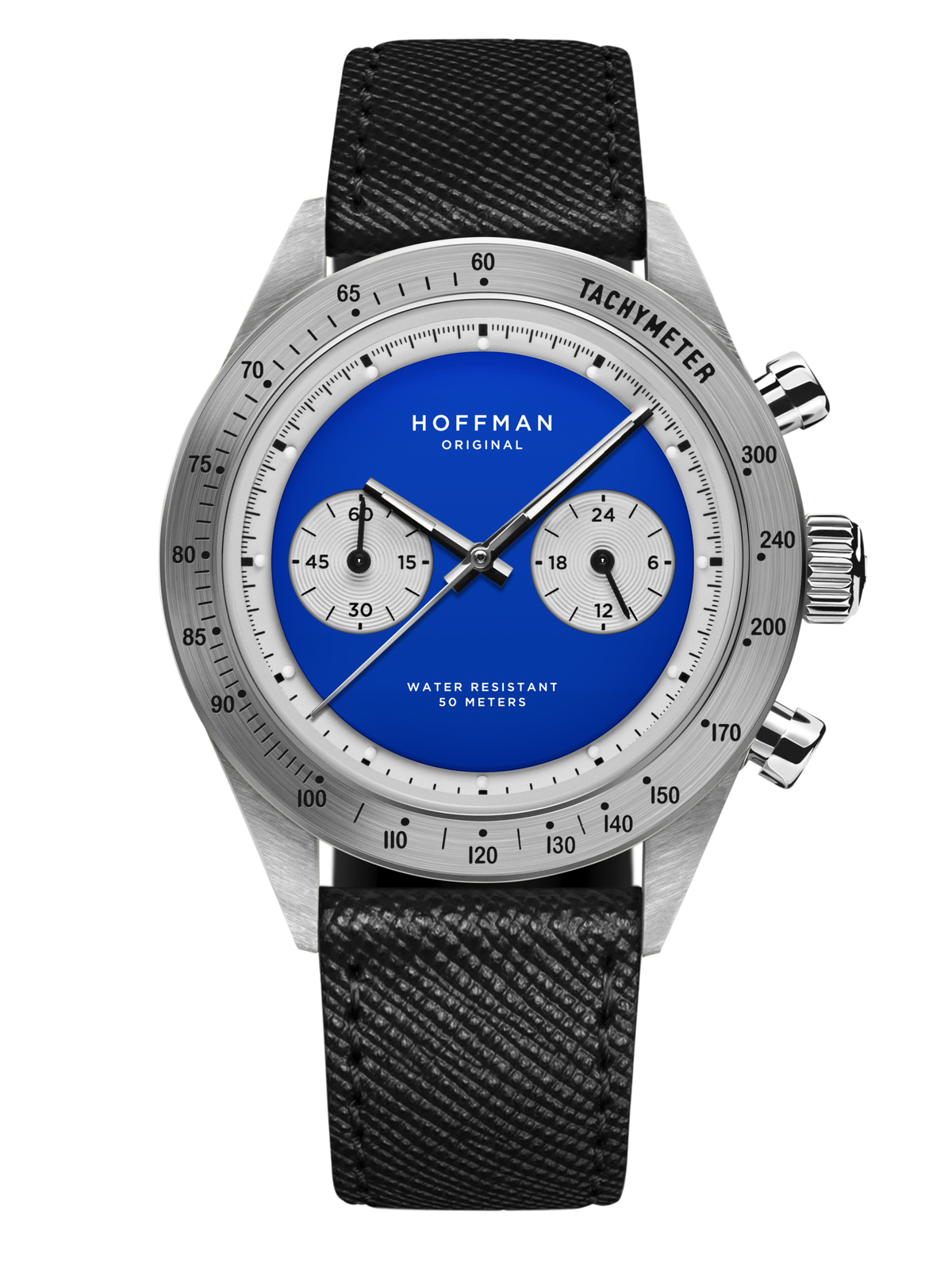 Chronograph 40mm Steel Royal Blue Sports Watch HOFFMAN