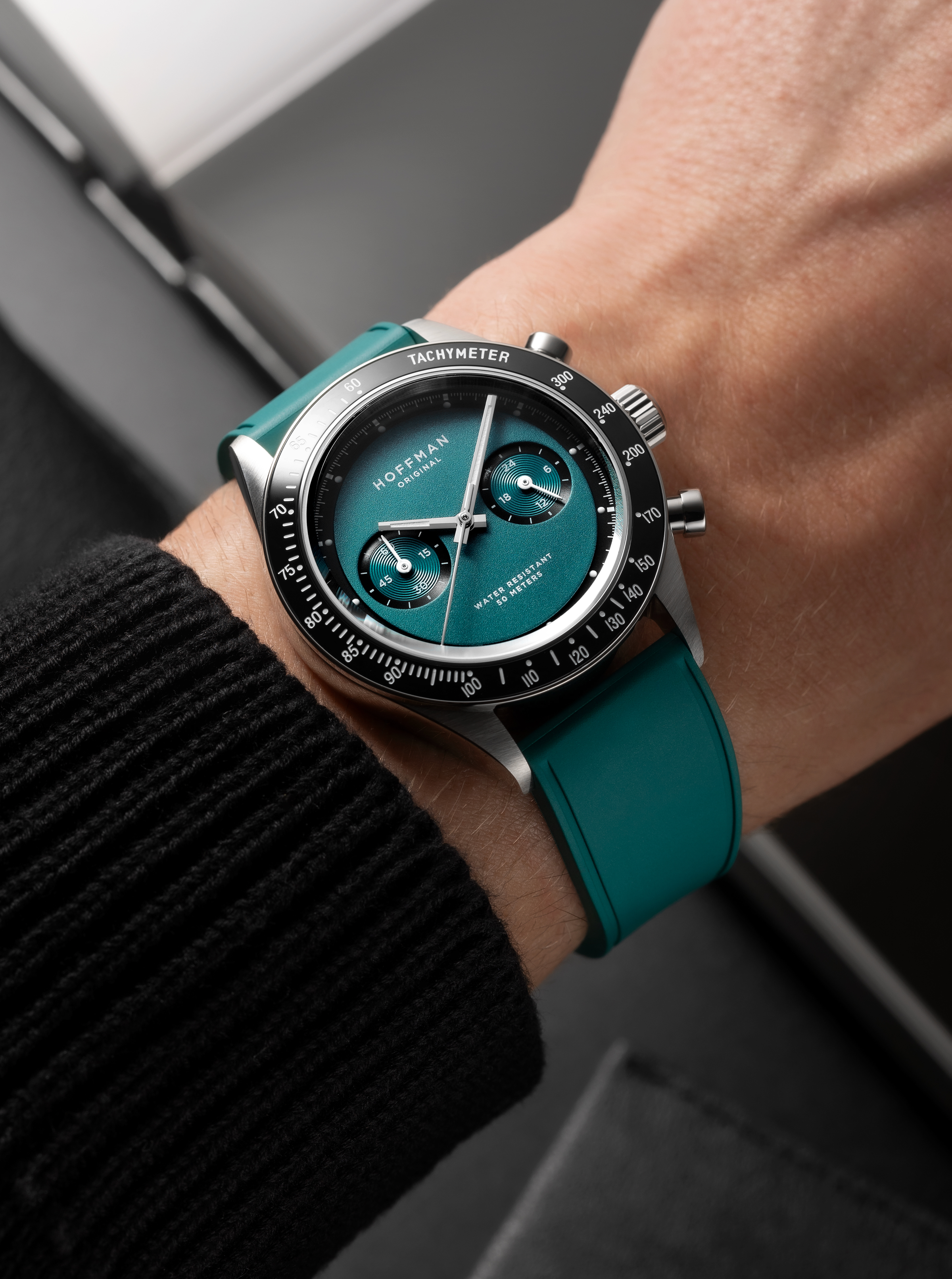 Chronograph 40mm - Steel | Pine Dial | Sports Watch – HOFFMAN