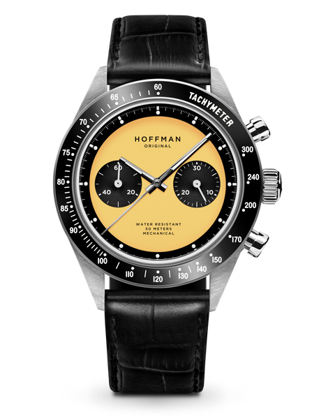 Chronograph 40mm - Steel | Yellow Dial | Mechanical Sports Watch – HOFFMAN